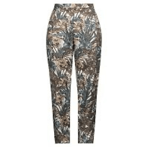 Salvatore Ferragamo NWT Silk Blend Foliage Printed Pants Size EU 42/US 8 - Picture 1 of 10